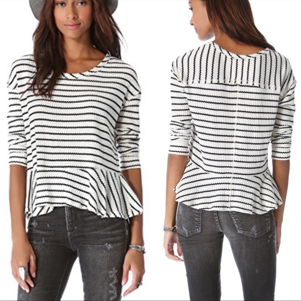 Free People|We the Free Auntie Em Waffle Peplum Thermal Top